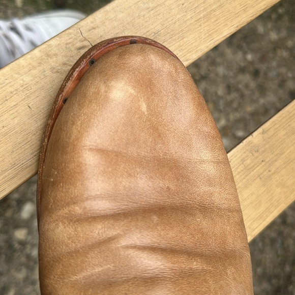 Beek Puffin by Two Birds UNISEX Tan Leather Slip-On Booties Shoes - Picture 9 of 13